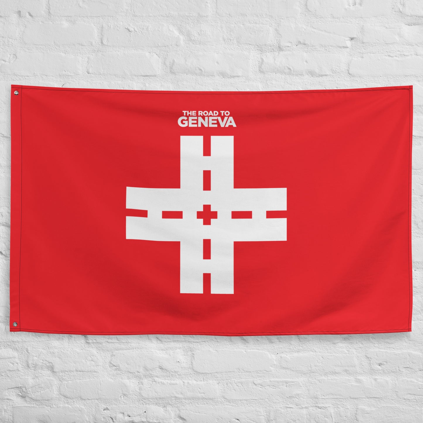 Le drapeau de la route vers Genève