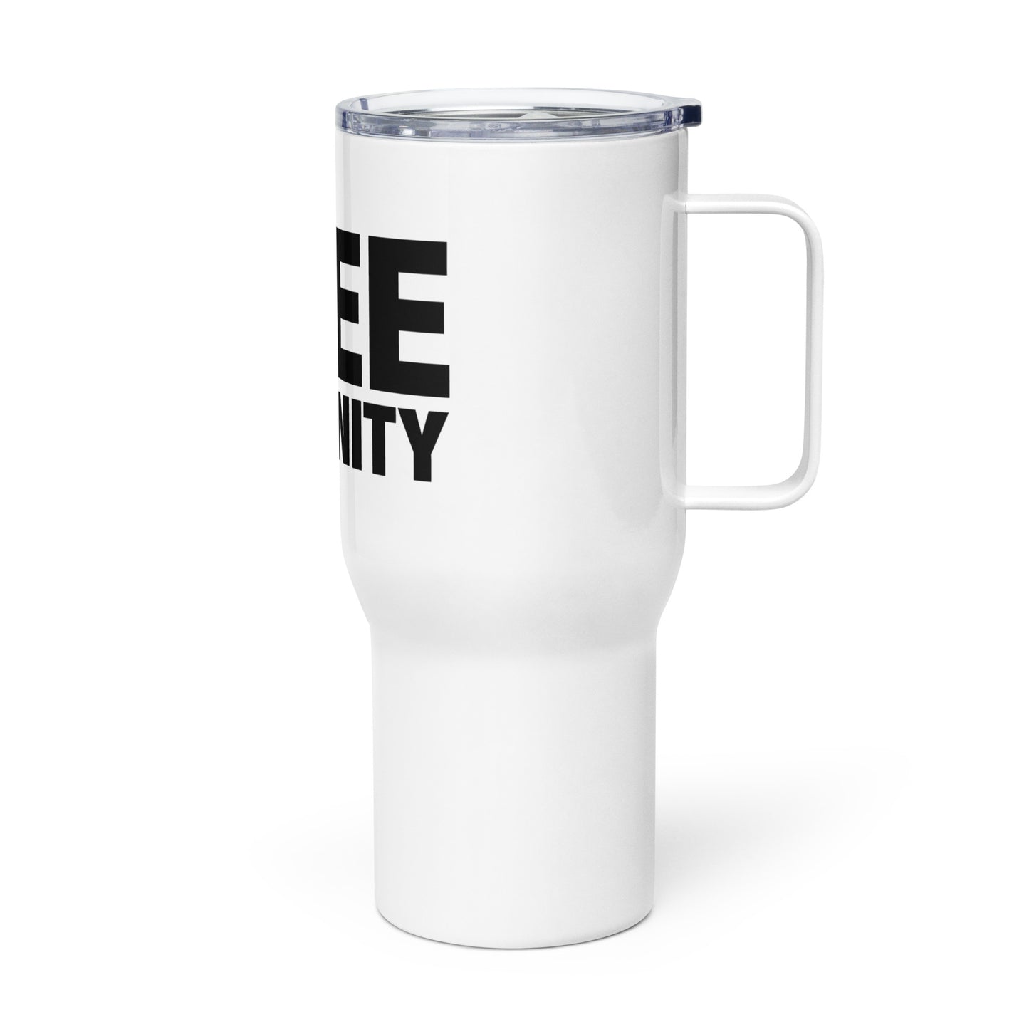 Travel mug with a handle