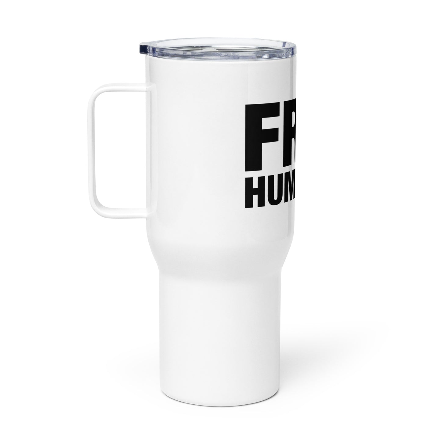 Travel mug with a handle